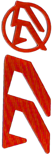 Логотипные вставки Alpha-X (цвет:красный, левые)