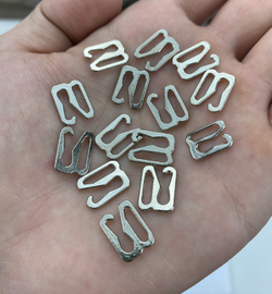 Застежка-крючок металл серебро 10 мм