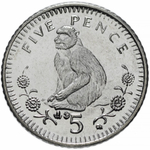 5 пенсов. Гибралтар. 2003 год. UNC