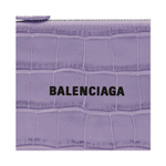 Balenciaga Cash Cow Leather Card Holder Large Women"s Lilac Purple