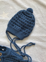 Комплект на выписку вязаный "АйШах" с шапкой и комбинезоном р.24 (Цвет: Черный, Размер: 80)