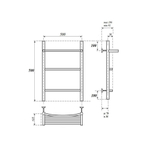 Полотенцесушитель водяной Point Афина PN04155P П2 500x500 с полкой, хром