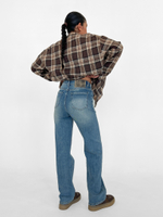 Джинсы Lanwin Х1865 однотонные прямые с вставкой на кармане