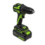 Дрель-шуруповерт акк. Greenworks DD345, 24V, б/щет, 27/45 Нм, 0-450 / 0-1850 об/мин, 13мм, 1х4Ач, ЗУ, кор (3708307CUB)