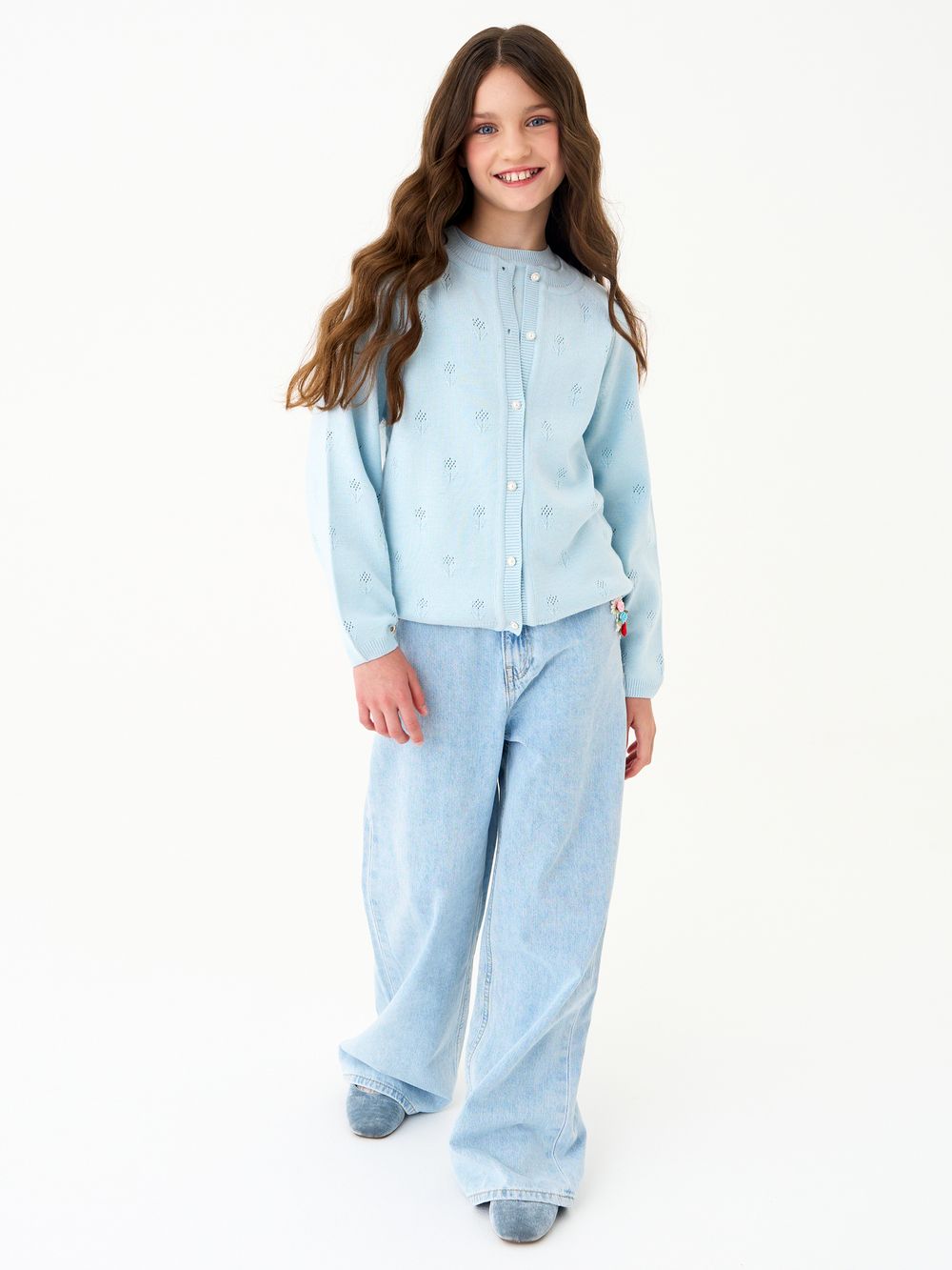 Кардиган для девочки AT1383 голубой