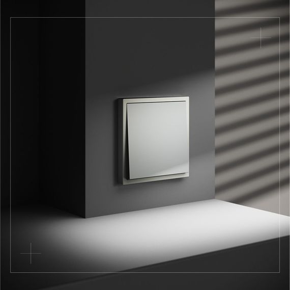 Выключатель встраиваемый Voltum S70 одноклавишный 10А, (сталь) VLS010105