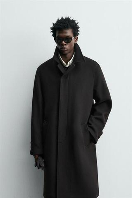 ZARA ПАЛЬТО ИЗ СМЕСОВОЙ ШЕРСТИ MANTECO ®, КОРИЧНЕВЫЙ