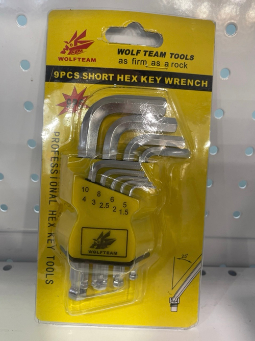 Набор (120 мм + шар, мал) ключей шестигранных с шаром, CrV, 1.5 - 10 мм, 9 шт. (HLJ-004)