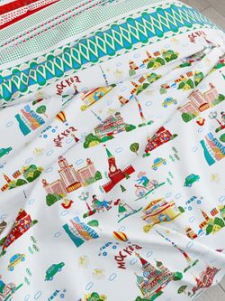 Пододеяльник Сказка "Москва/Москва (компаньон)" 1,5-сп 145х215 см на молнии , поплин