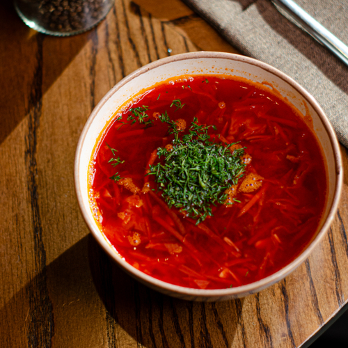 Борщ постный с фасолью