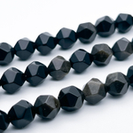 Золотой обсидиан крупной огранки бусины, размер около 10 мм, цена за 18 шт (1/2 нити)