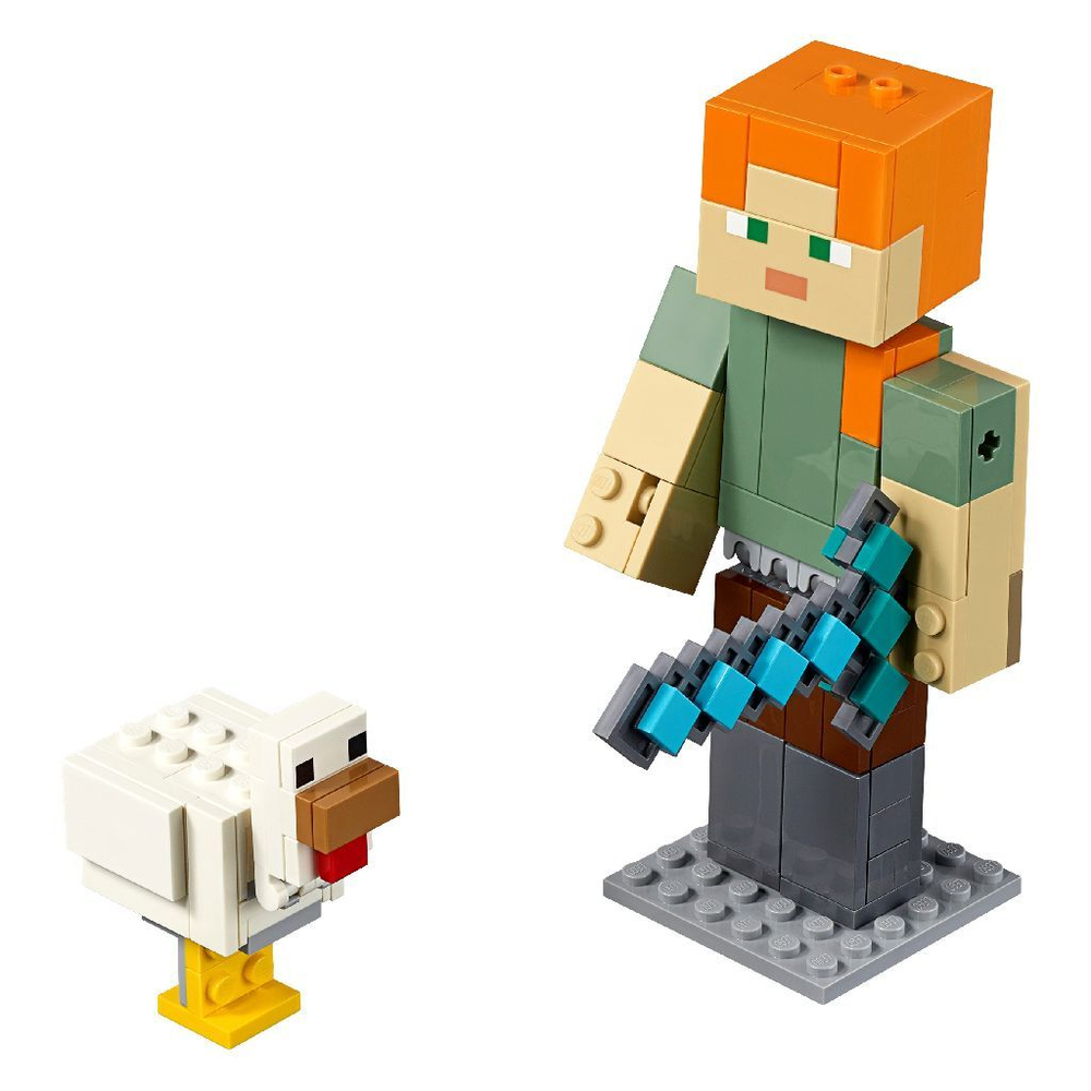 LEGO Minecraft: Алекс с цыпленком 21149 — Alex BigFig with Chicken — Лего Майнкрафт