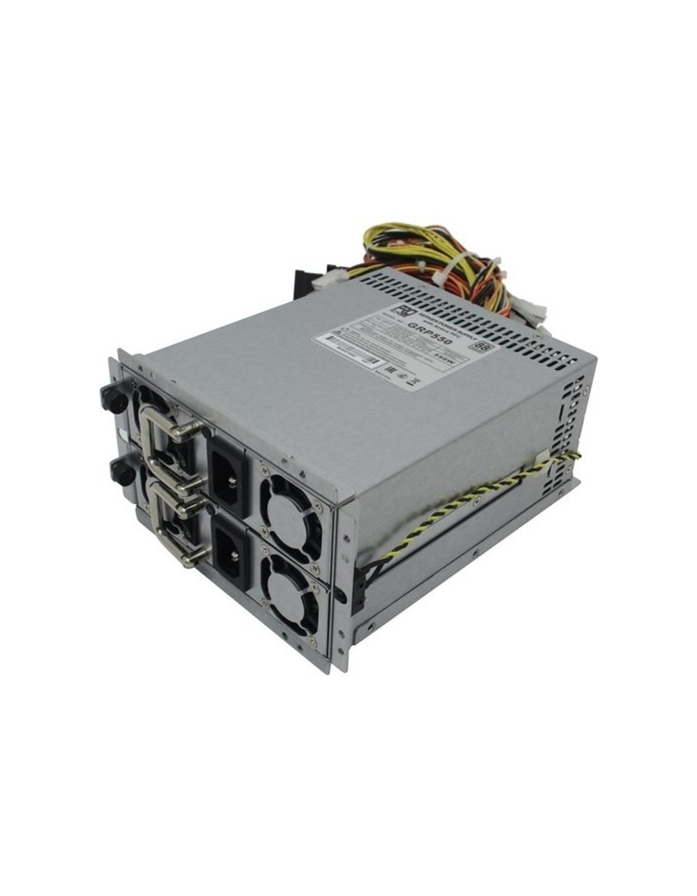 Блок питания Procase GRP550 Блок питания с резервированием PS2+ ATX(550W+550W(1+1)),КПД=88+ Silver,185*150*86mm,Активный PFC,+5B=30A,+12B=46A,+3,3B=30A,-12V=1A,5VSB=3A