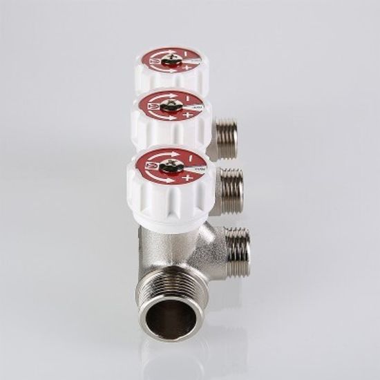 Коллектор Valtec 3/4"x1/2" на 3 выхода с вентилями для водоснабжения VTc.570.N.0503