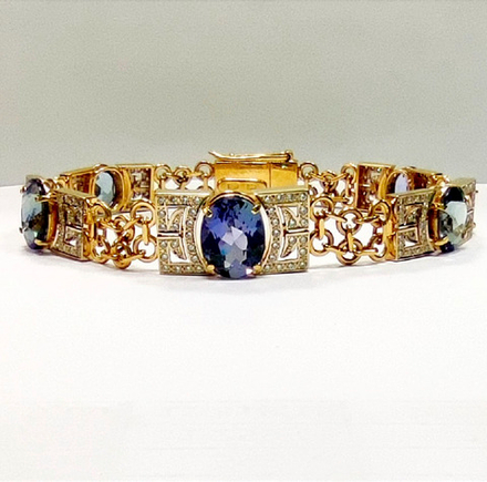 Браслет Эстерелла золото 750 танзанит, бриллианты