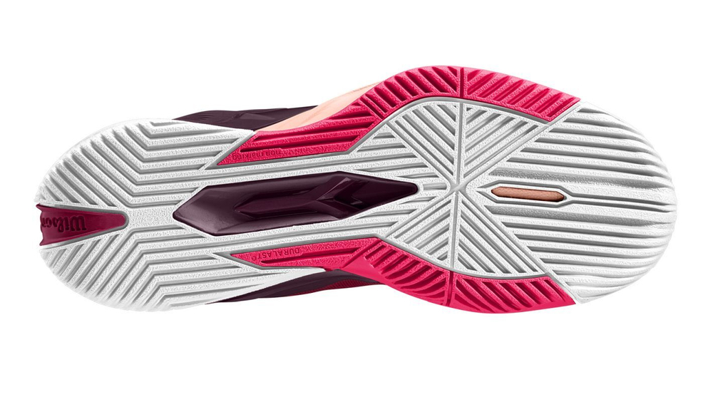 Женские Кроссовки теннисные Wilson Rush Pro 4.0 W - beet red/white/tropical peach
