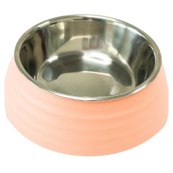 Миска SuperDesign на меламиновой подставке Волна 700 мл, розовая