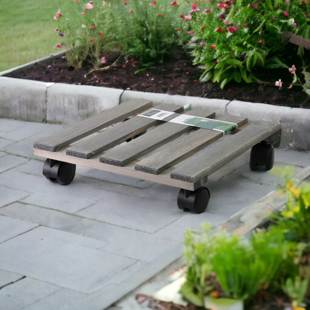 Подставка для цветов Флорель деревянная, в стиле рустик (состаренный), серая