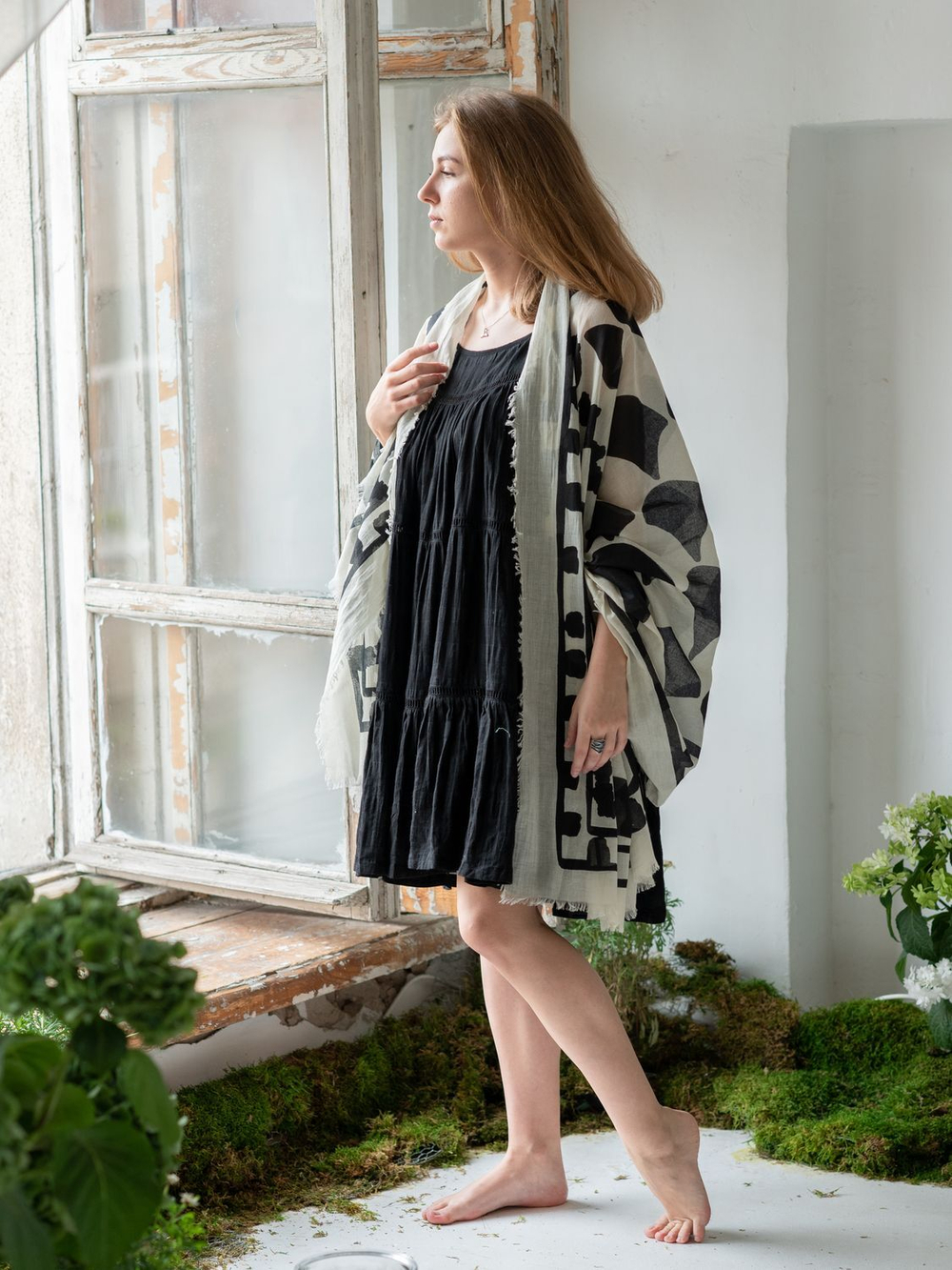 Сарафан на завязках короткий (черный)