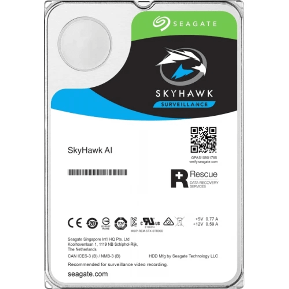 Жесткий диск для видеонаблюдения 10Tb Seagate SkyHawk AI 256Mb SATA3 3.5" ST10000VE001