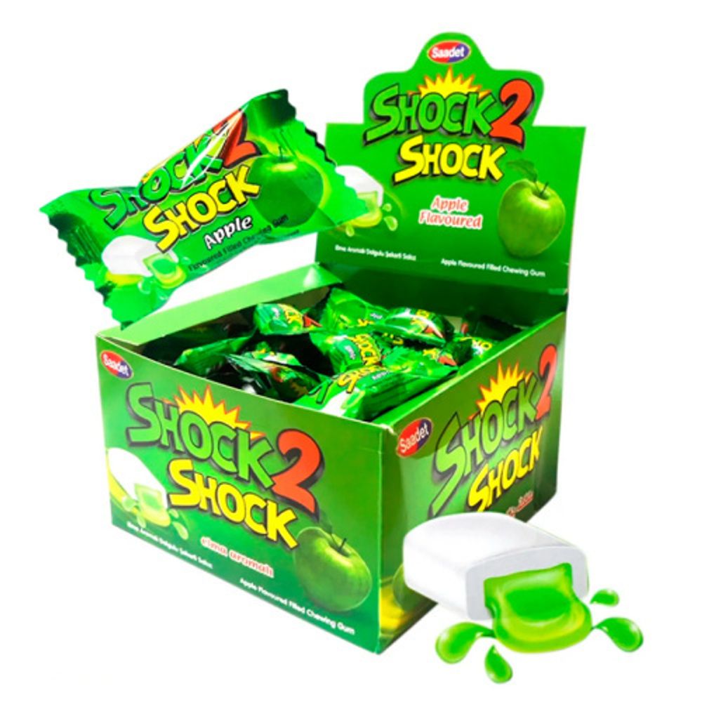 Жевательная резинка Saadet Shock2Shock яблоко