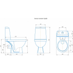 Унитаз-компакт "Браво" белый (гориз, нижн, сид. полип., 2-кн.арм.) (Rosa)