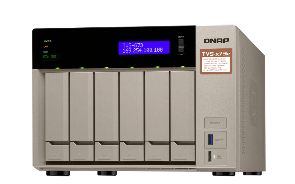 Сетевой RAID-накопитель  QNAP TVS-673e-8G