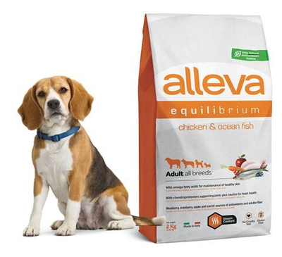 Корм Аллева Эквилибриум Мэйтенанс для взрослых собак всех пород с курицей и океанической рыбой, 2 кг