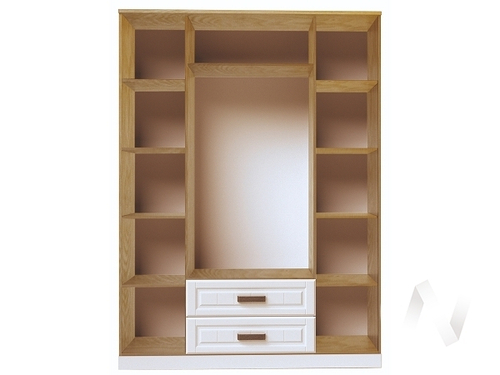 Шкаф 4-х створчатый (фасад центр. ЛДСП) секция-26 НКМ Венеция-1 (дуб сонома/белое дерево)