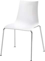 Стул Zebra Antishock 4 Legs белый, ножки хром