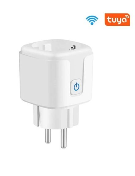 Умная розетка Tuya WiFi 20А с ваттметром и защитой от перегрузки (работает с Яндекс Алиса, Google Ho