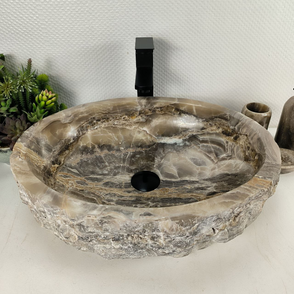 Раковина из оникса Erozy Grey EO-64551 52*42*16 0156