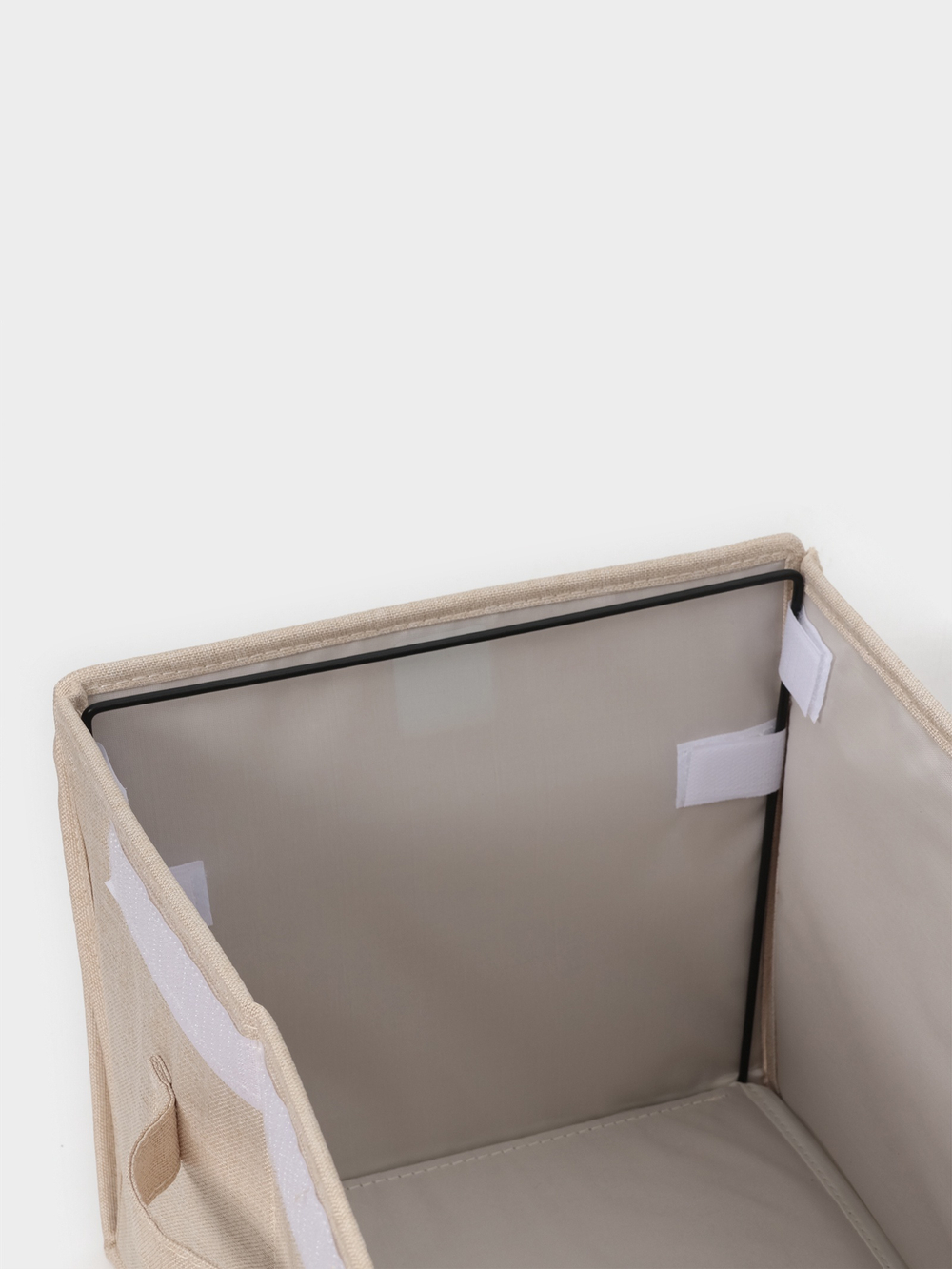 Короб стеллажный с крышкой  размер 38х26х24 см, цвет бежевый, материал батист