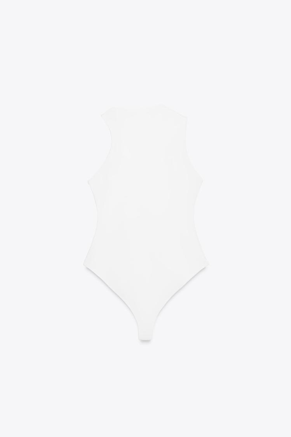 ZARA БОДИ-ХАЛТЕР С ФУРНИТУРОЙ, БЕЛЫЙ