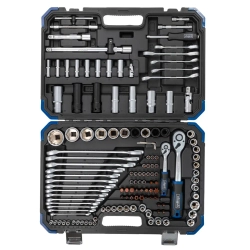 Набор инструментов 125+6пр.1/4''1/2''(6-гран.)(4-36мм,36-12гр.)+(ключи трещоточные:8х10,12х13мм, ключи резрезные:8х10,9х11,12х13мм) Scheppach Sch-41252-5 (Premium)