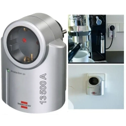 Сетевой фильтр розетка адаптер Brennenstuhl (1 розетка, серый), 1506950 с защитой, для компьютера, телевизора, бытовой техники