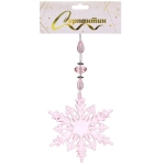Подвеска «Ажурная снежинка» 16 см, Розовый