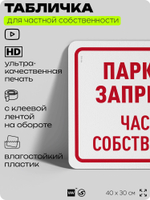 Табличка для частной территории "Проезд запрещен, частная собственность", на дом, для участка, организаций, предупреждающая, 40х30 см, Silver Plane x Айдентика Технолоджи