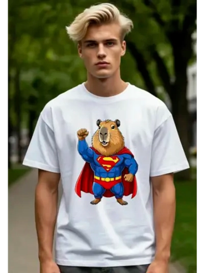 Футболка мужская летняя пляжная белая с принтом