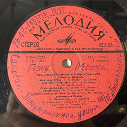 Винтажная виниловая пластинка LP Государственный Ансамбль Песни И Танца Коми АССР Асъя Кыа (СССР 1979)