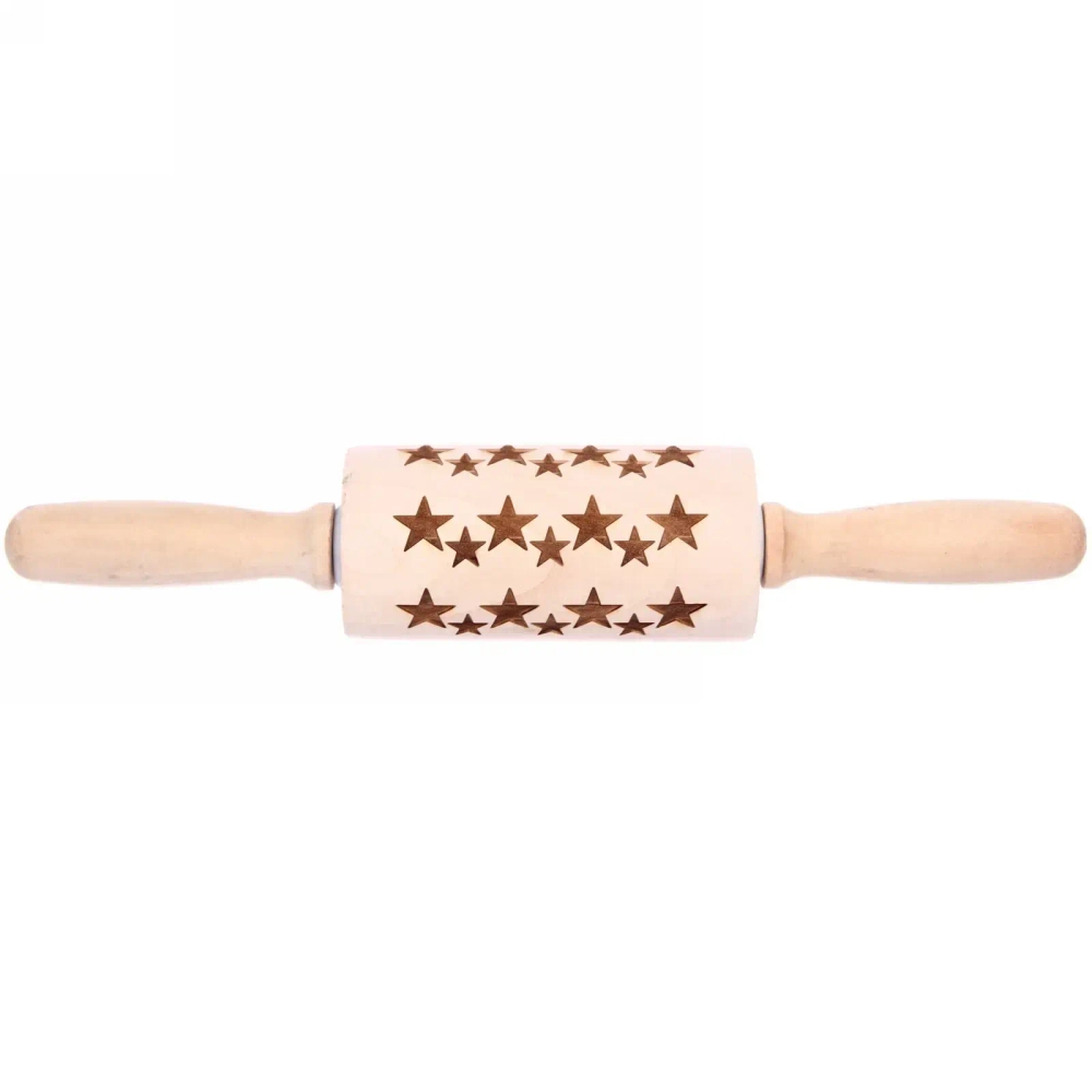 Скалка деревянная фигурная «Звездочки» 30*6см