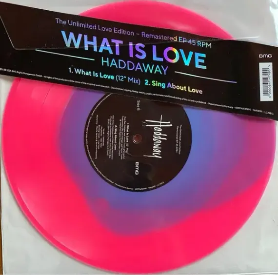 Haddaway – What Is Love - Fluorescent Blue-in-Pink - LP