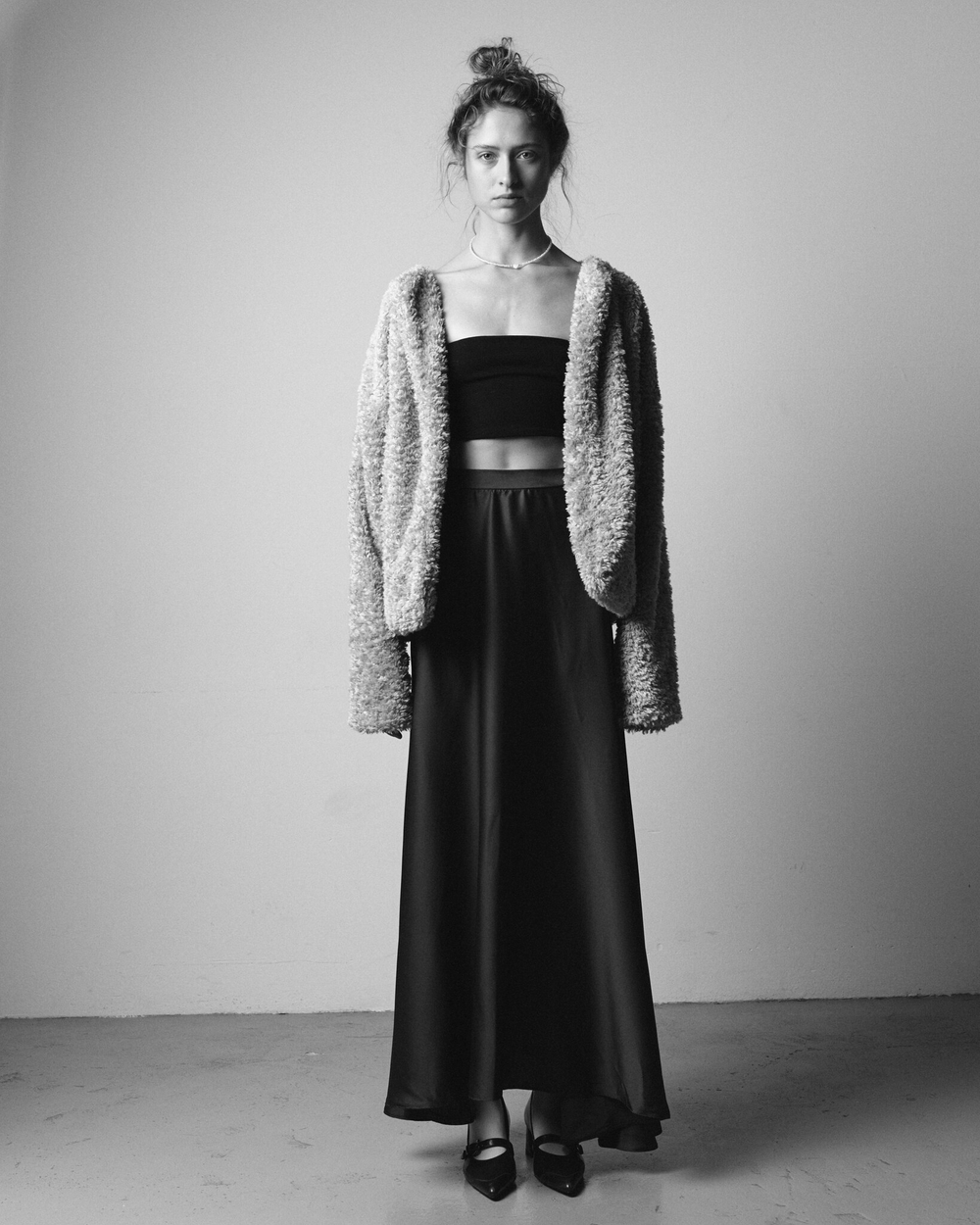 Silk A-line Skirt Dark-Grey