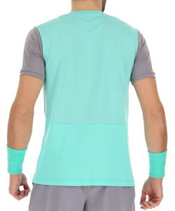 Мужская теннисная футболка Lotto Top IV Tee - green 929c/quicksilver