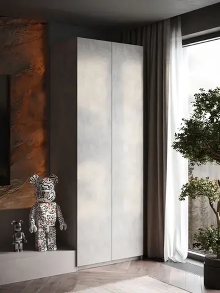 Шкаф распашной Soho, серый, с ручкой, 81 см
