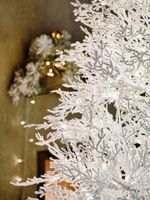 Искусственная белая елка с гирляндой встроенной «Normandia» Нормандия (коралловые ветки) от 2,1 м до 2,4 м