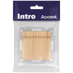 Розетка Intro Accent 6-203-11 с заземлением 2P+E Schuko с крышкой 16А-250В IP20 СУ AL/CU сосна