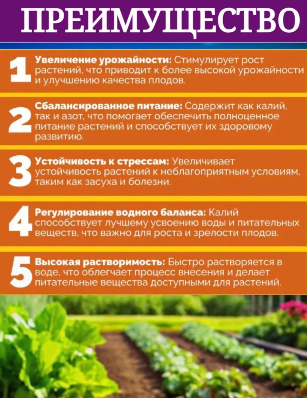 Удобрение Селитра калиевая с микроэлементами, 1 кг