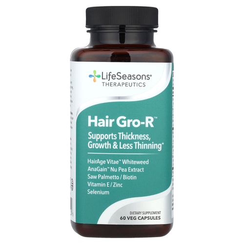 LifeSeasons, Therapeutics, Hair Gro-R ™, 60 растительных капсул