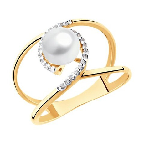 Кольцо из золота с жемчугом